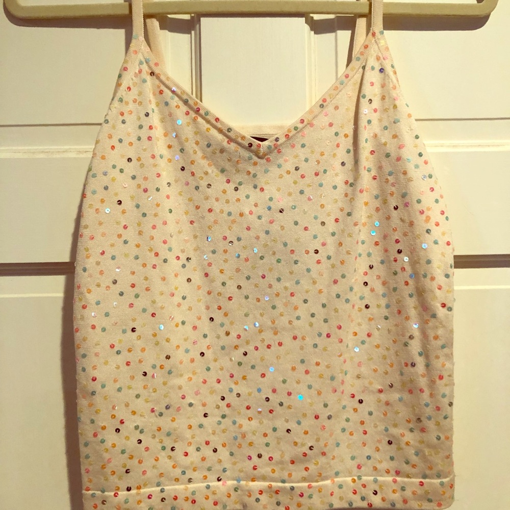 BCBG pastel sequin tank